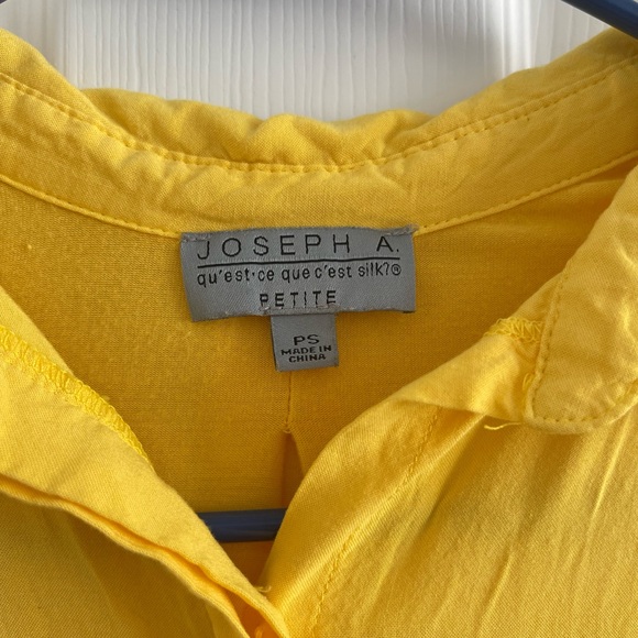 Joseph A. Sleeveless Yellow Top with Buttons - Picture 2 of 6